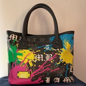 L.A.M.B. Black Multicolor Tote Bag